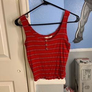 Red and white striped tank top